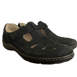 Waldlaufer Pro Aktiv Black Nubuck Leather Ranger Henni Walking Shoes Size 6.5